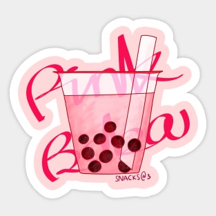 PINK Boba Milk Tea Sticker